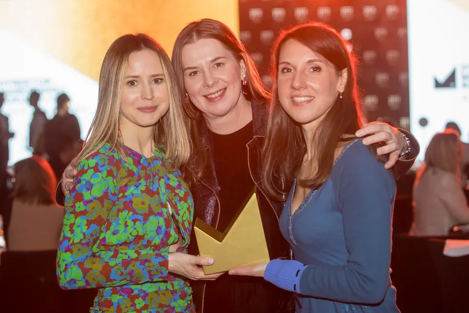 Three winners with a Marketing Director of the Year statuette